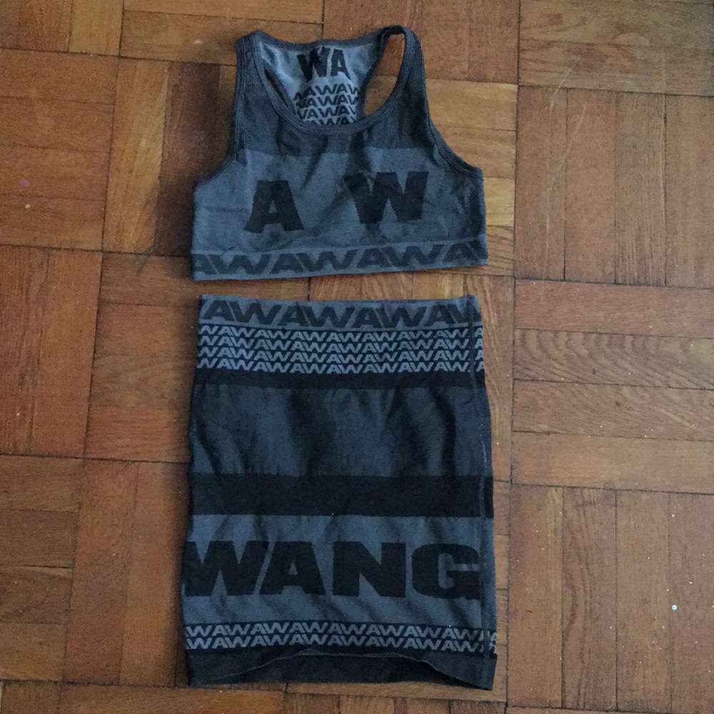 Skirt and sports bra top